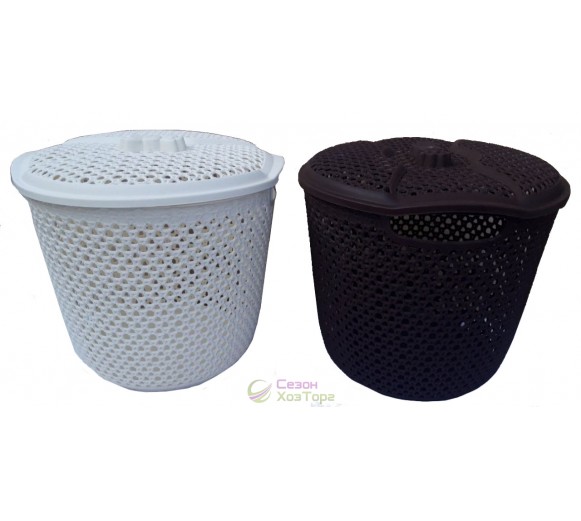 Корзина для зберігання кругла з кришкою №8163 (39*40*34см)